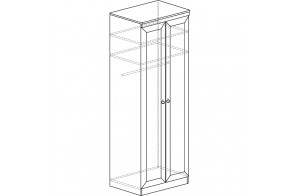 Двустворчатый шкаф для одежды в гостиную Инна 609 светлый